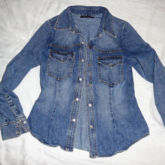 fitted denim shirts for ladies